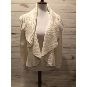 Cream ruffle cardigan